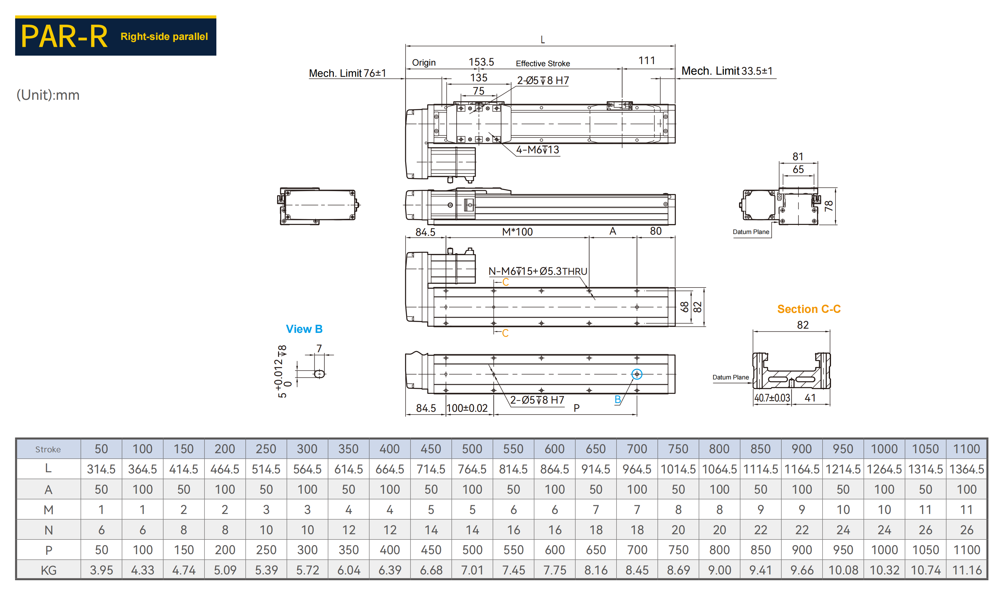 PAR-R Right-side parallel